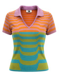 2000s Mugler Trademark Striped Knit Polo