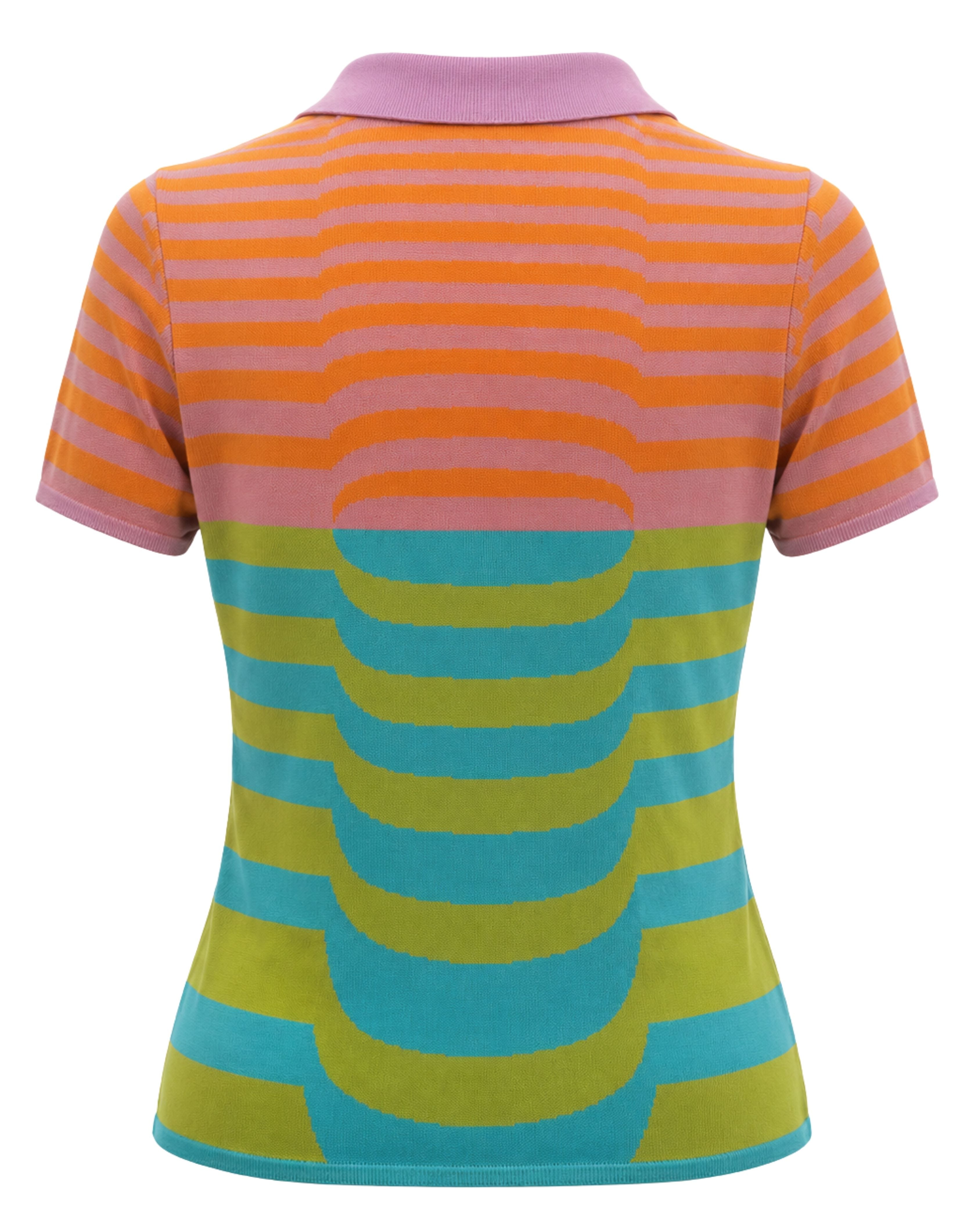2000s Mugler Trademark Striped Knit Polo