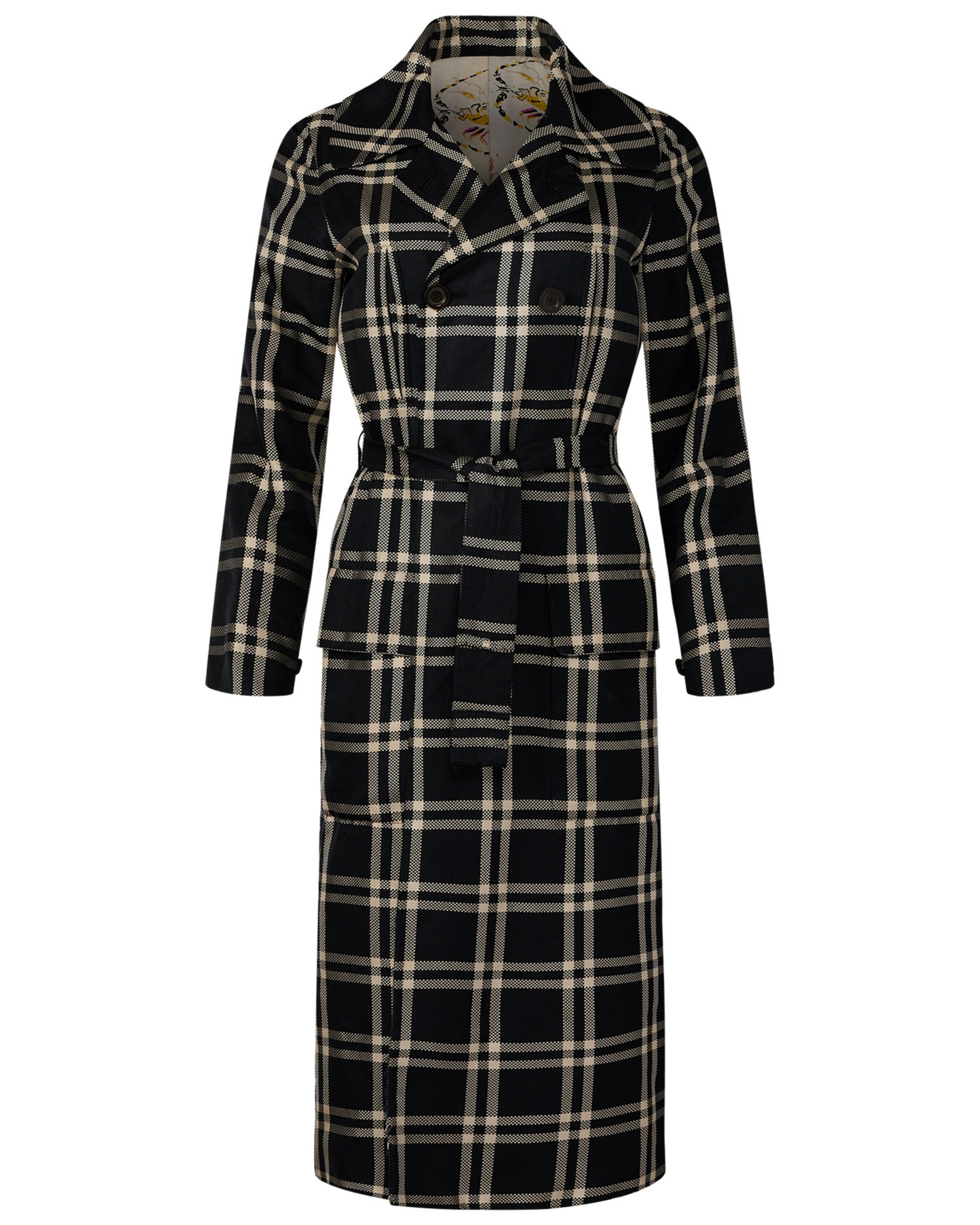 2000s Tuleh Plaid Trench Coat