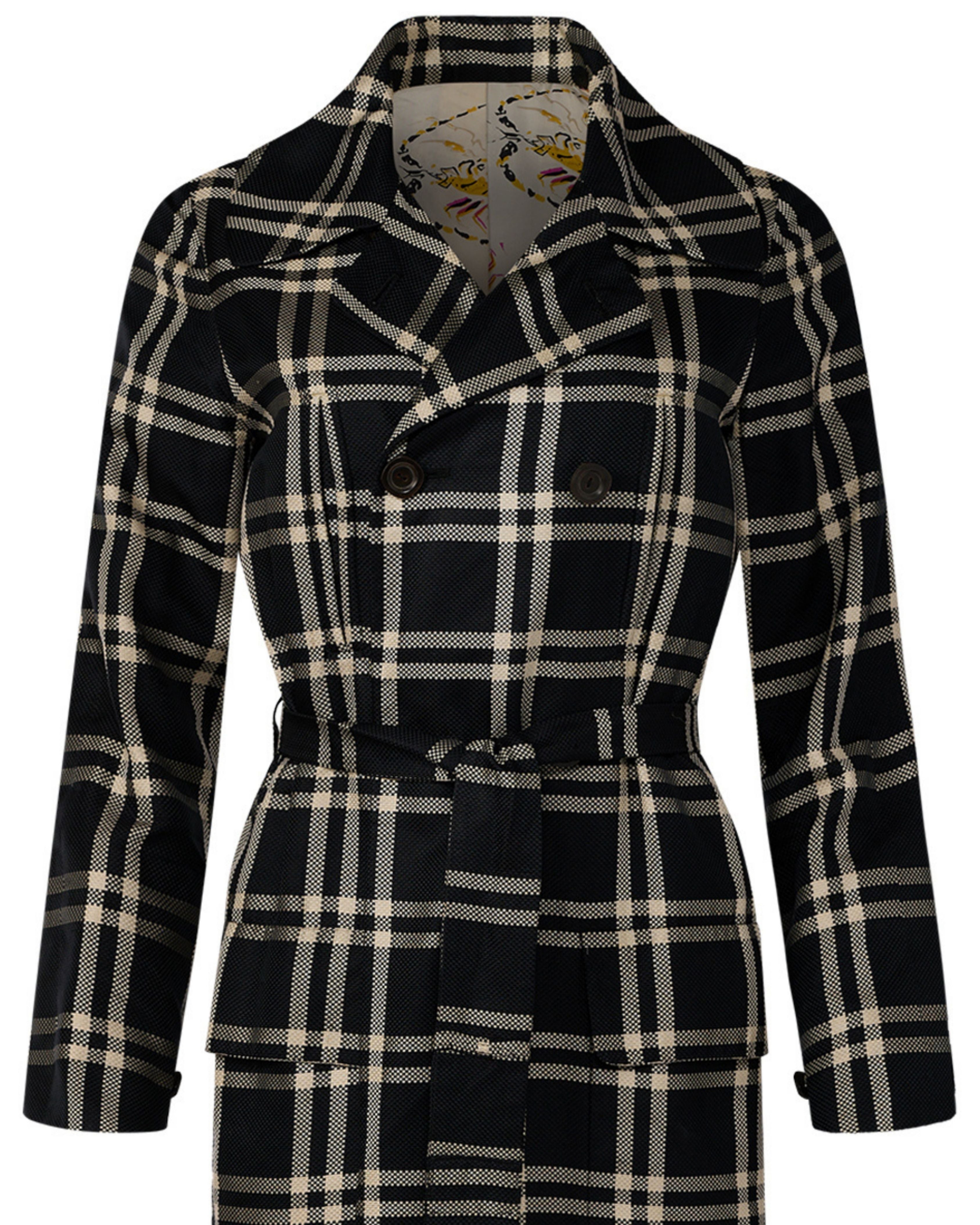 2000s Tuleh Plaid Trench Coat