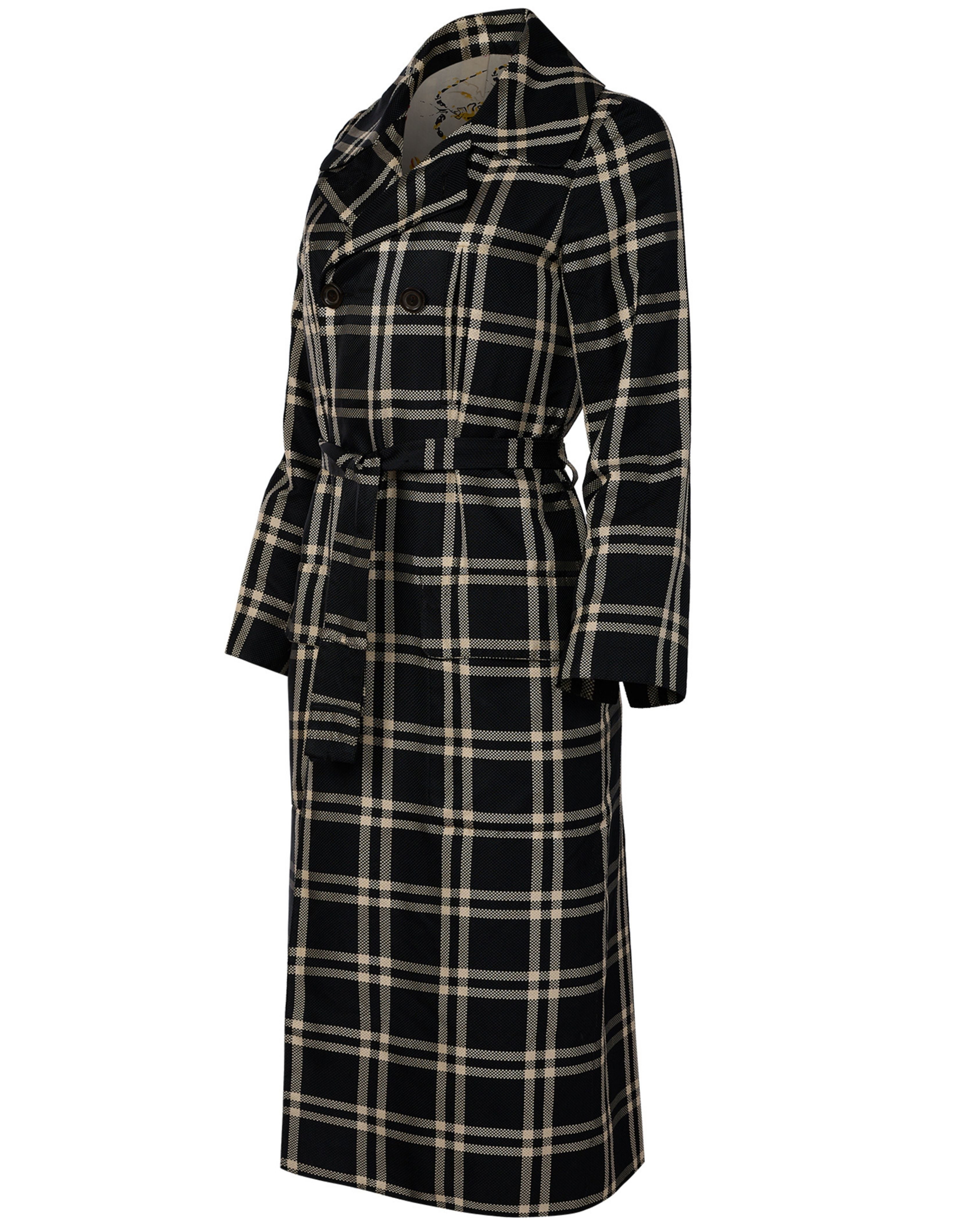 2000s Tuleh Plaid Trench Coat