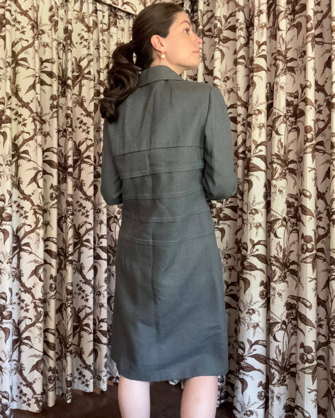 1960/70s Geoffrey Beene Grey Long Sleeve Dress