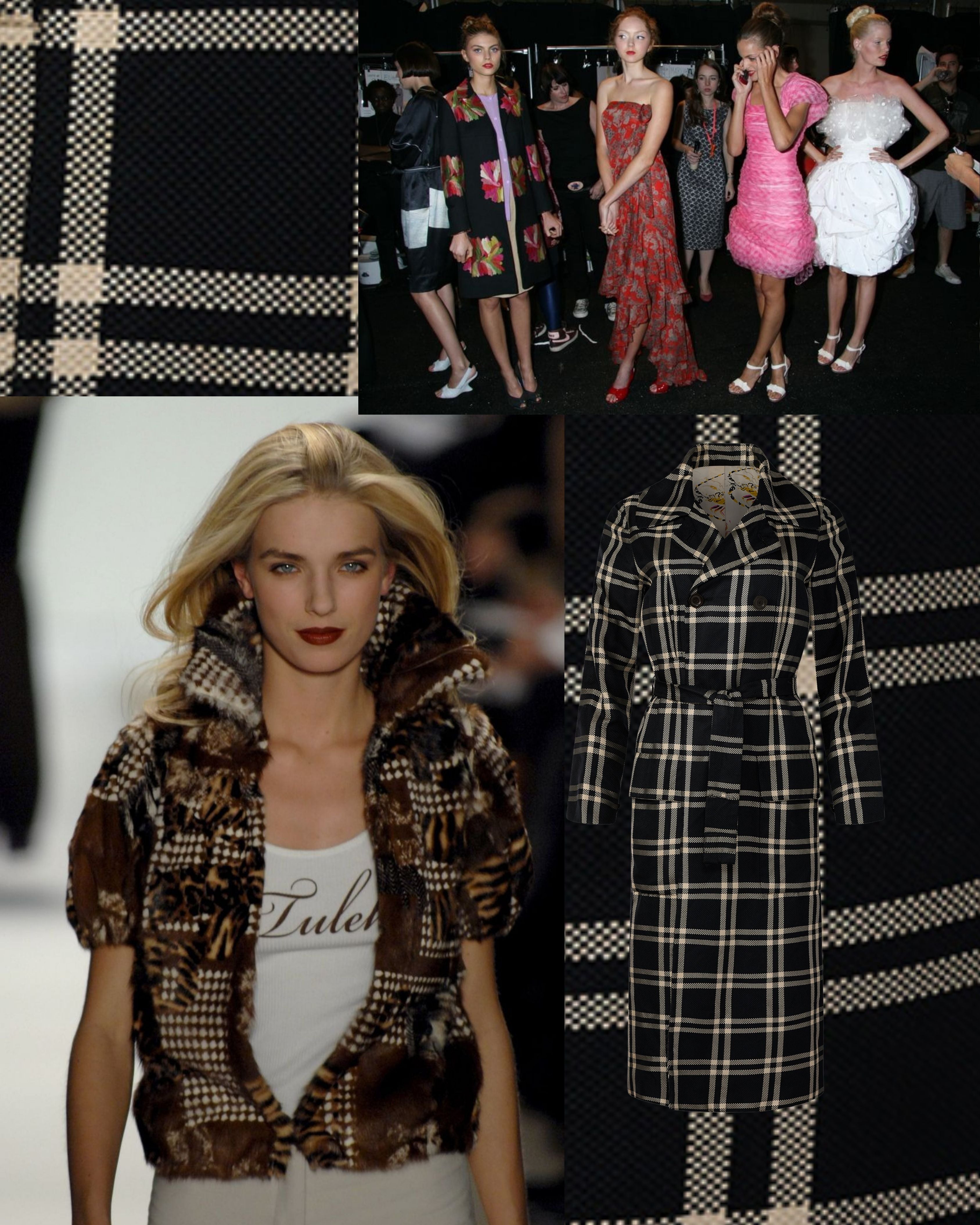 2000s Tuleh Plaid Trench Coat