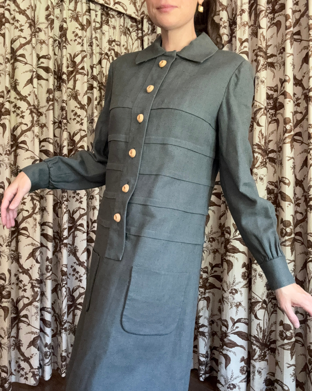1960/70s Geoffrey Beene Grey Long Sleeve Dress