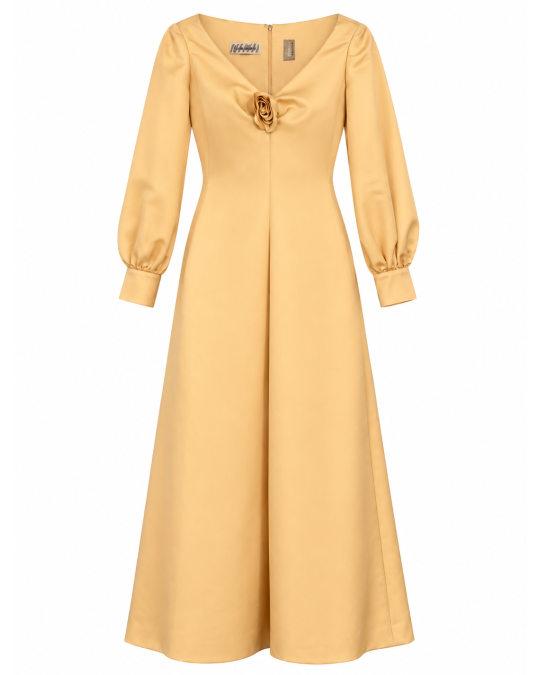 1970s Geoffrey Beene Pale Yellow Gown