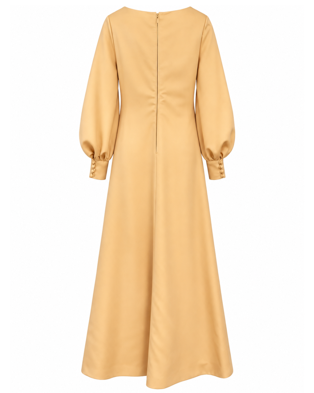 1970s Geoffrey Beene Pale Yellow Gown