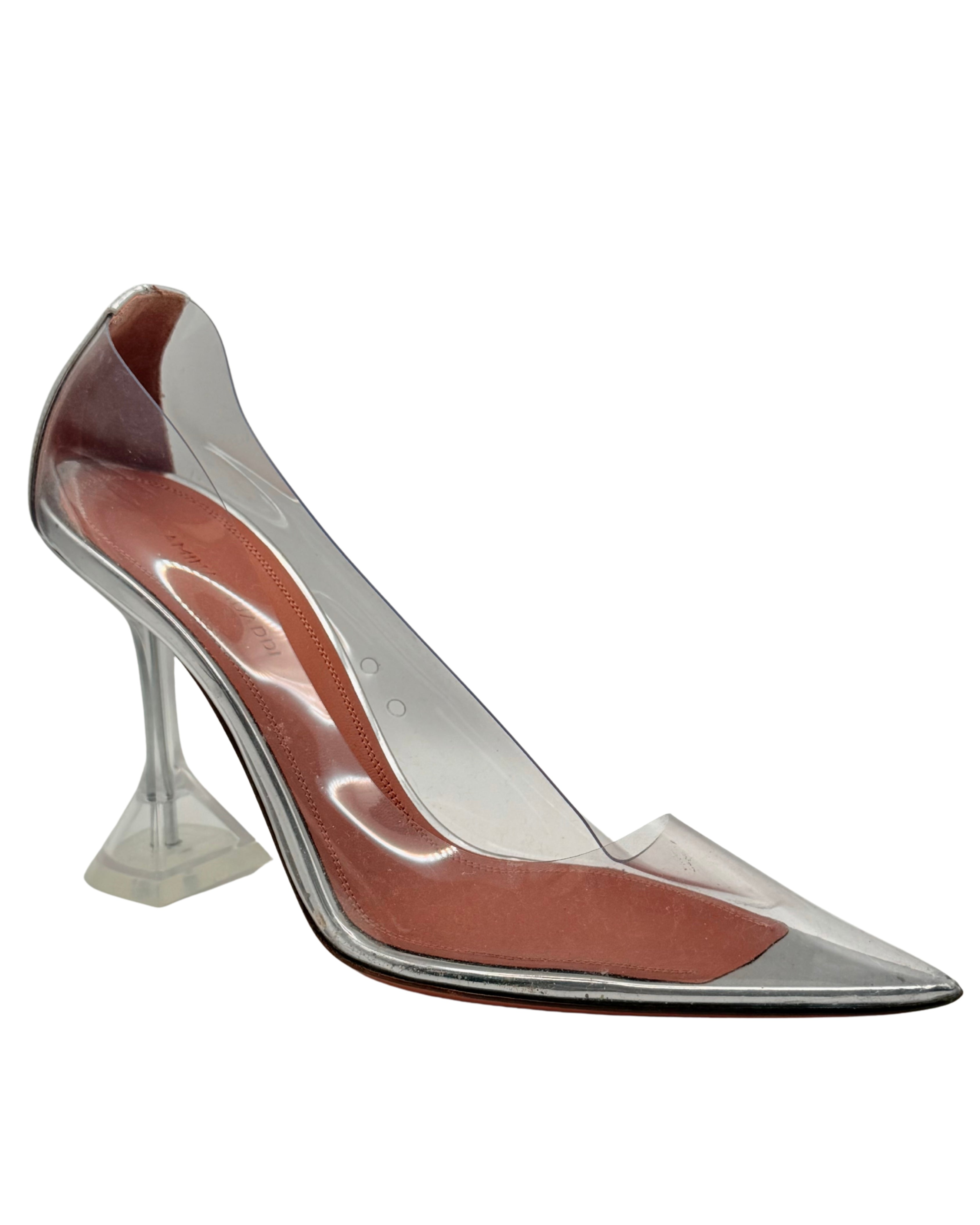 2020s Amina Muaddi Ami Glass Pumps