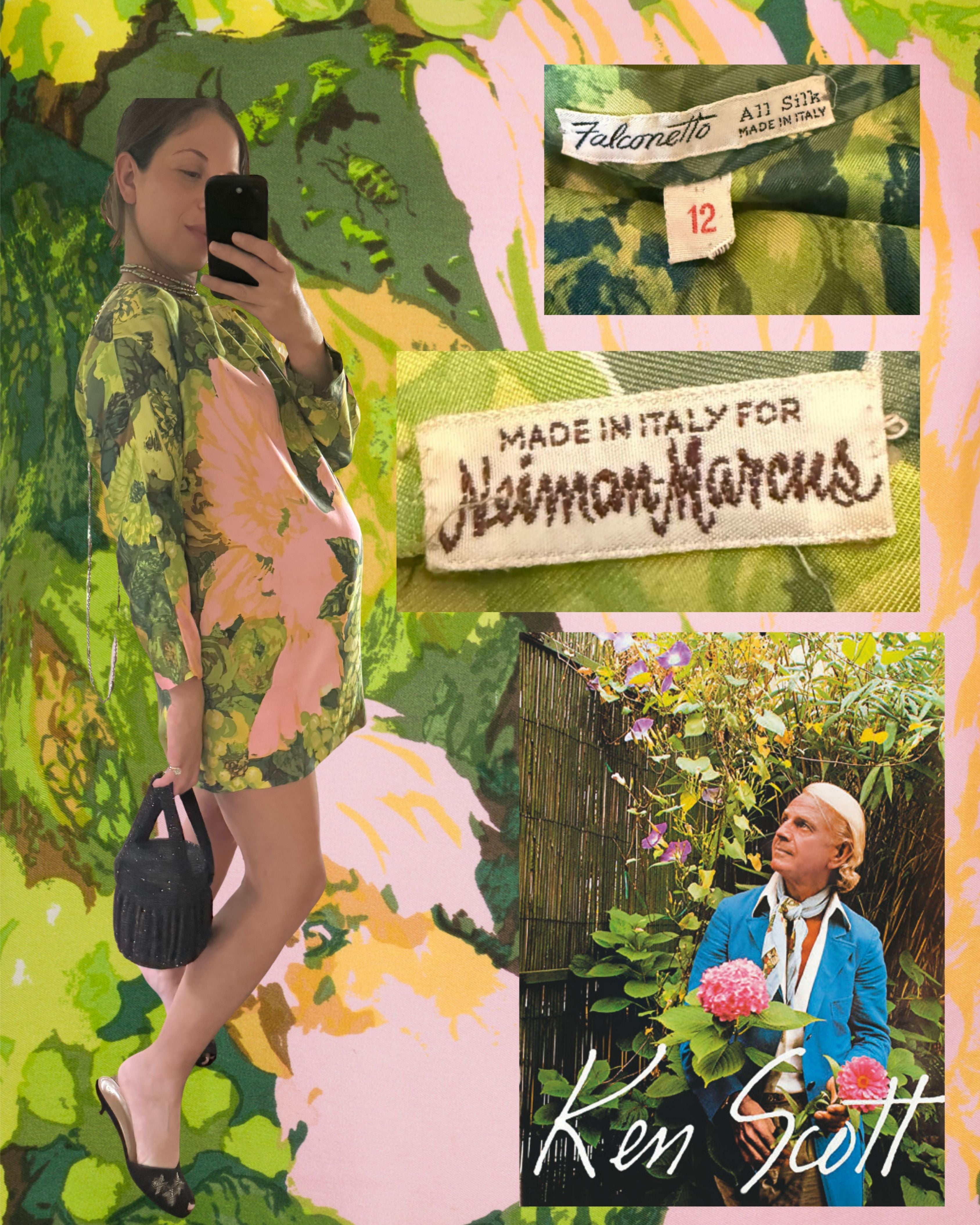 1960s Falconetto Grape Print Mini Dress