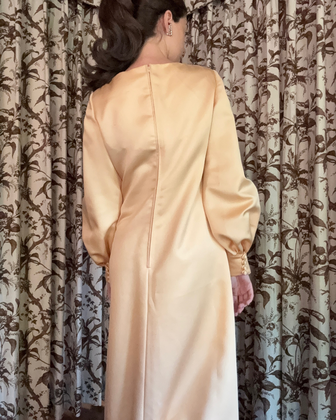 1970s Geoffrey Beene Pale Yellow Gown