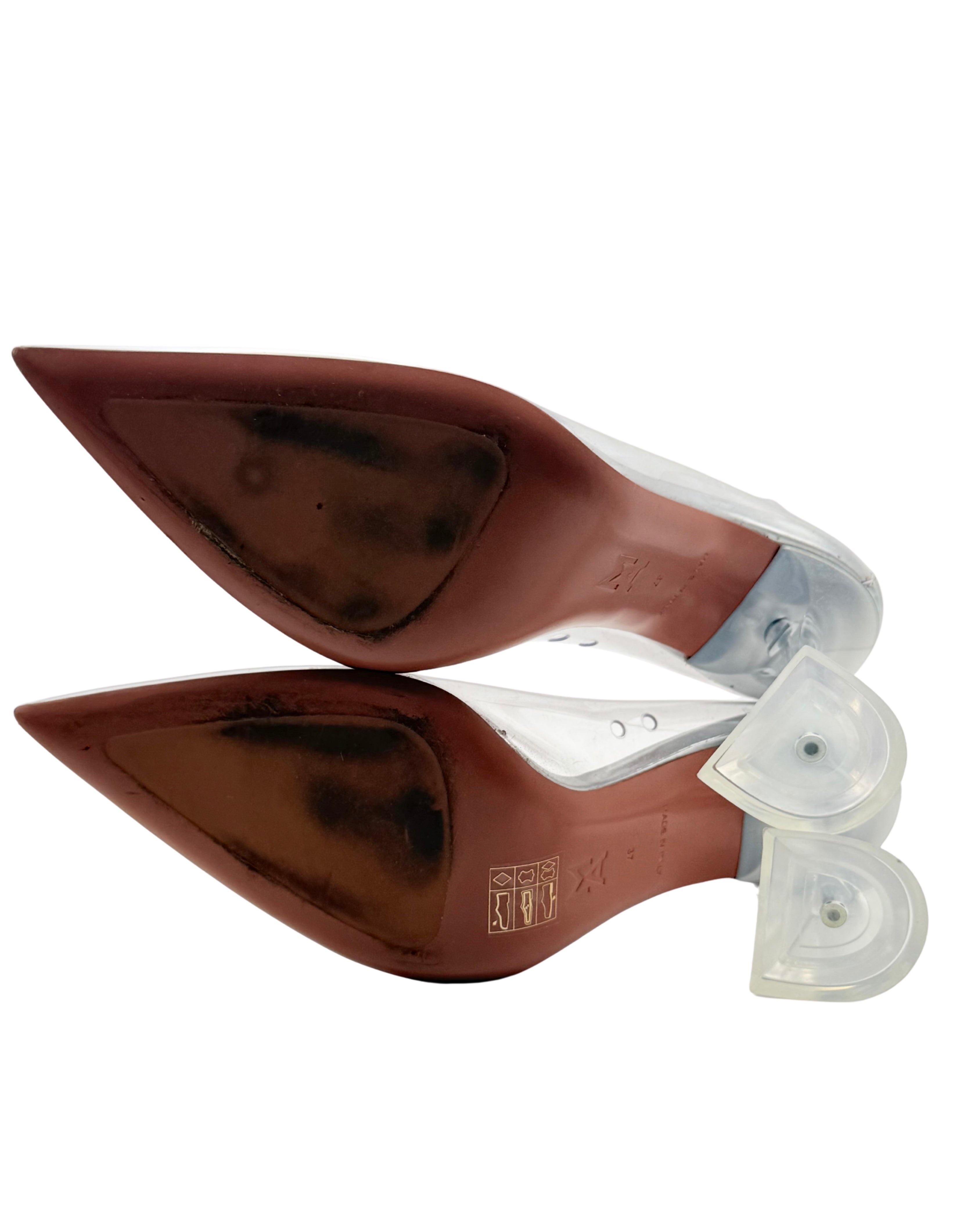 2020s Amina Muaddi Ami Glass Pumps