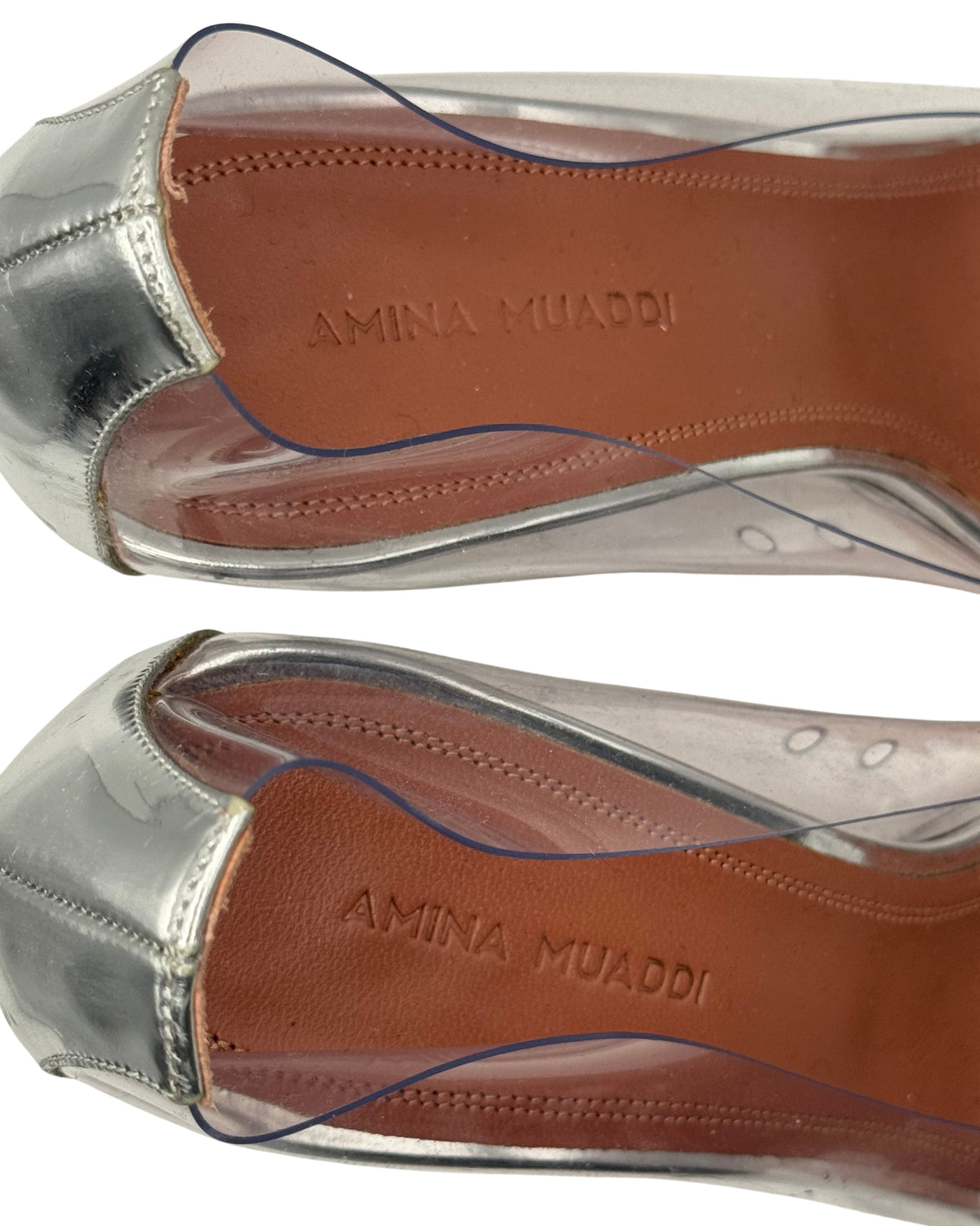 2020s Amina Muaddi Ami Glass Pumps