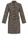 1950s Janet Sloane Brown and White Tweed Suit Set