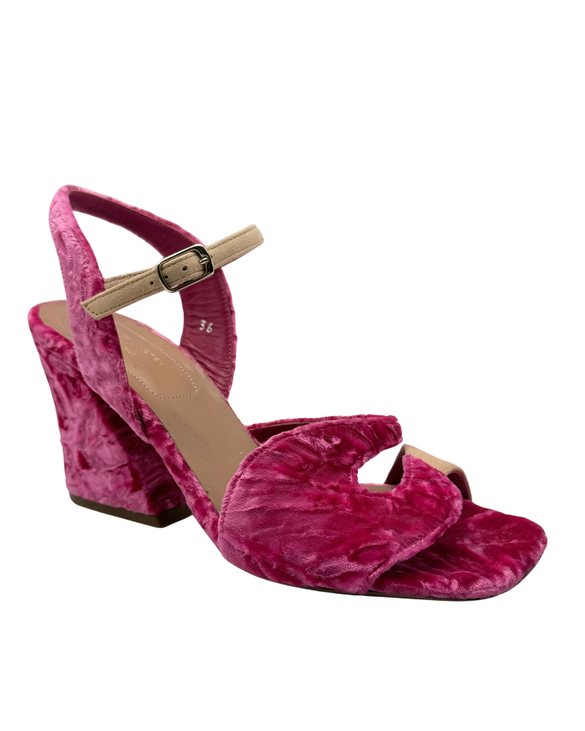 2020s Dries Van Noten Pink Velvet Sandals