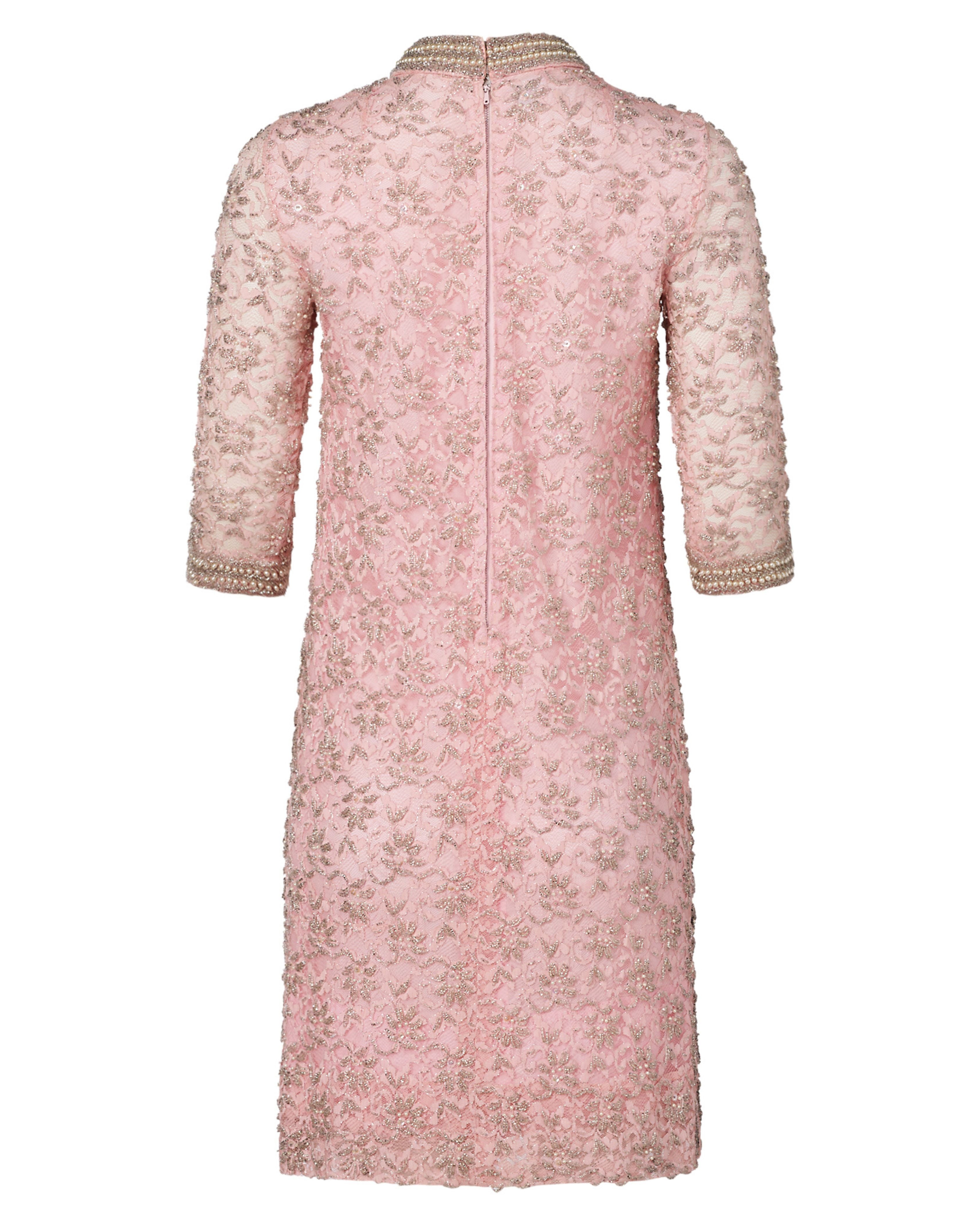 1960s Regalia Imports Pink Beaded Dress