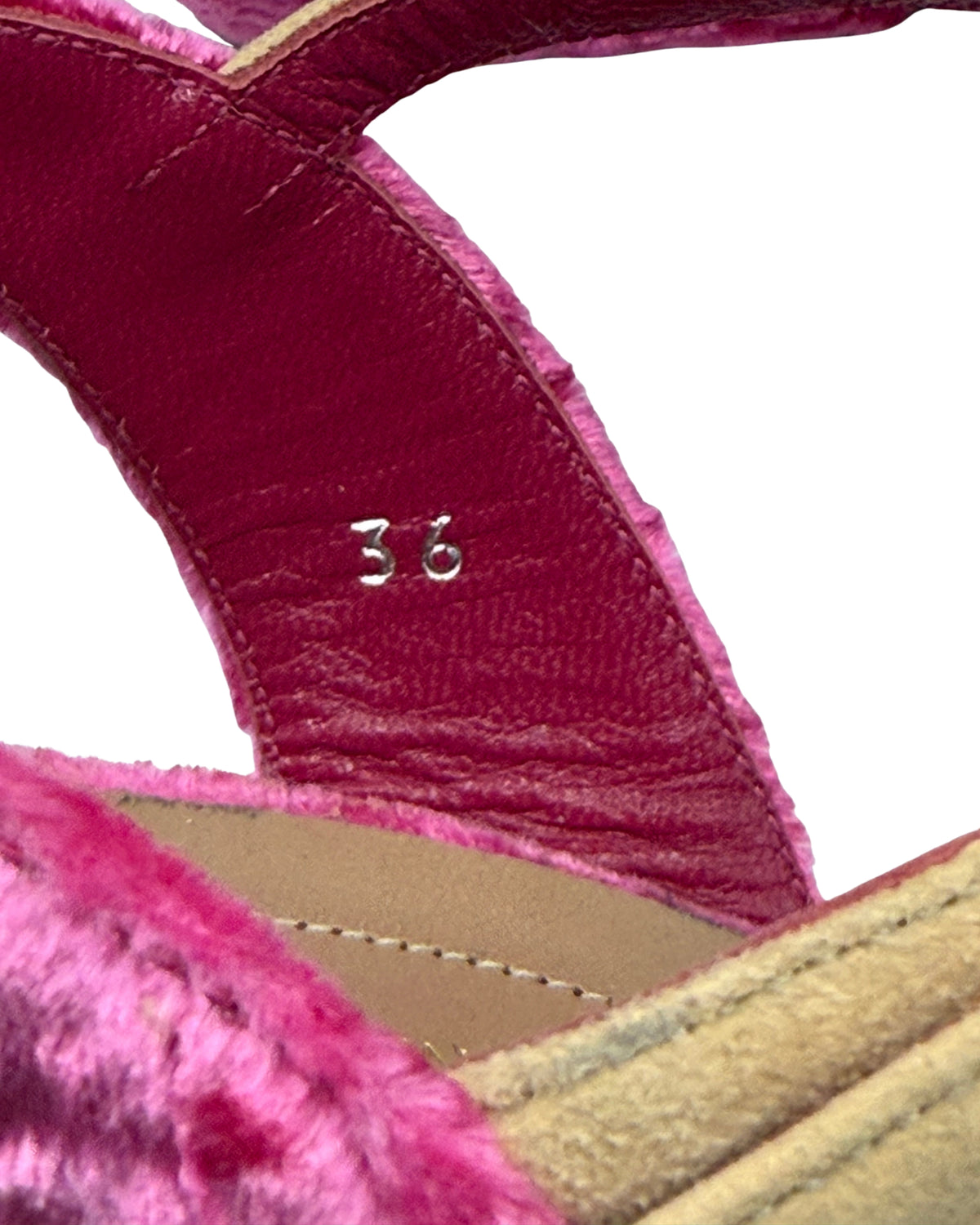 2020s Dries Van Noten Pink Velvet Sandals