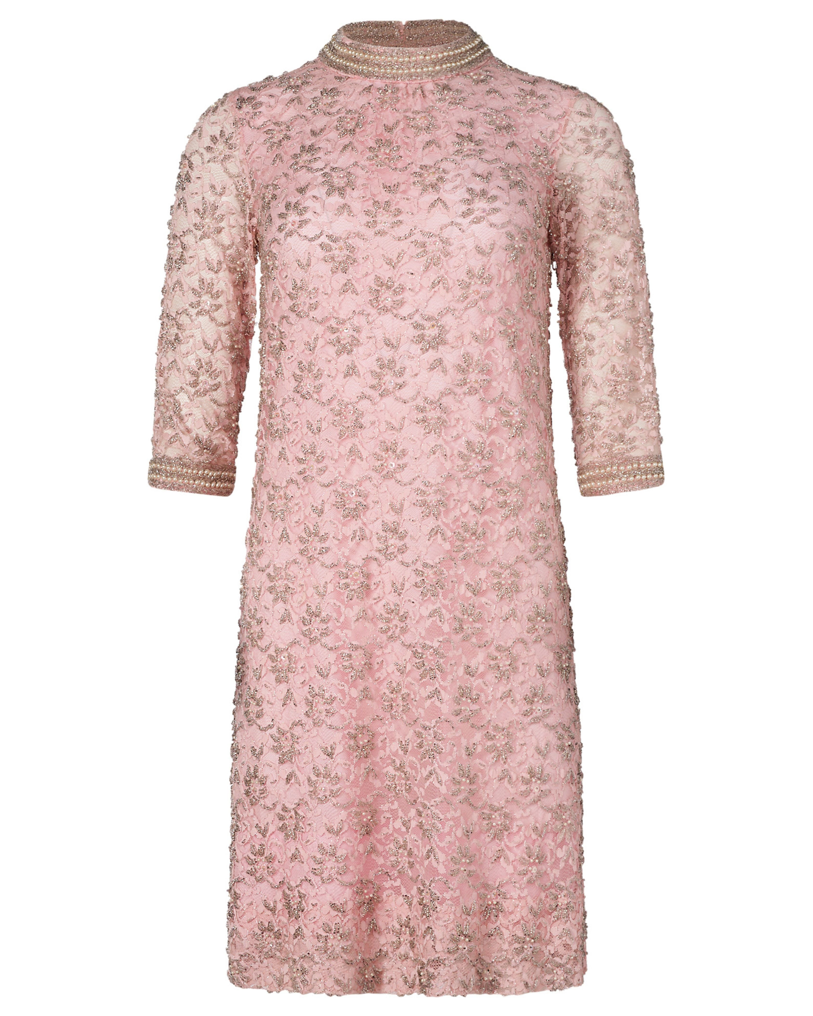 1960s Regalia Imports Pink Beaded Dress