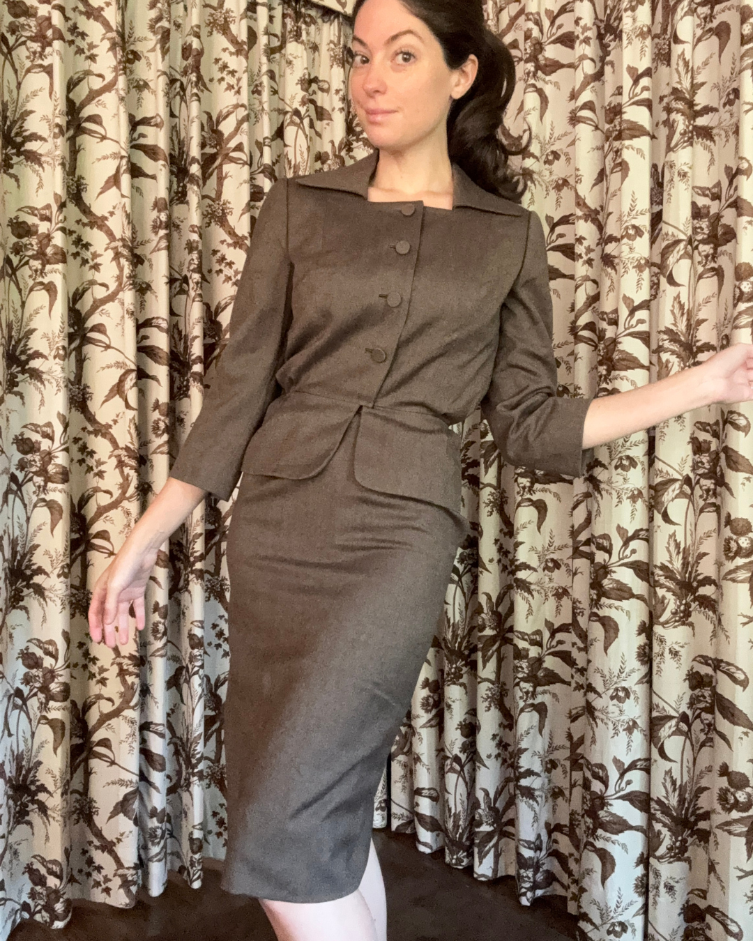 1950s Neiman Marcus Brown Suit Set