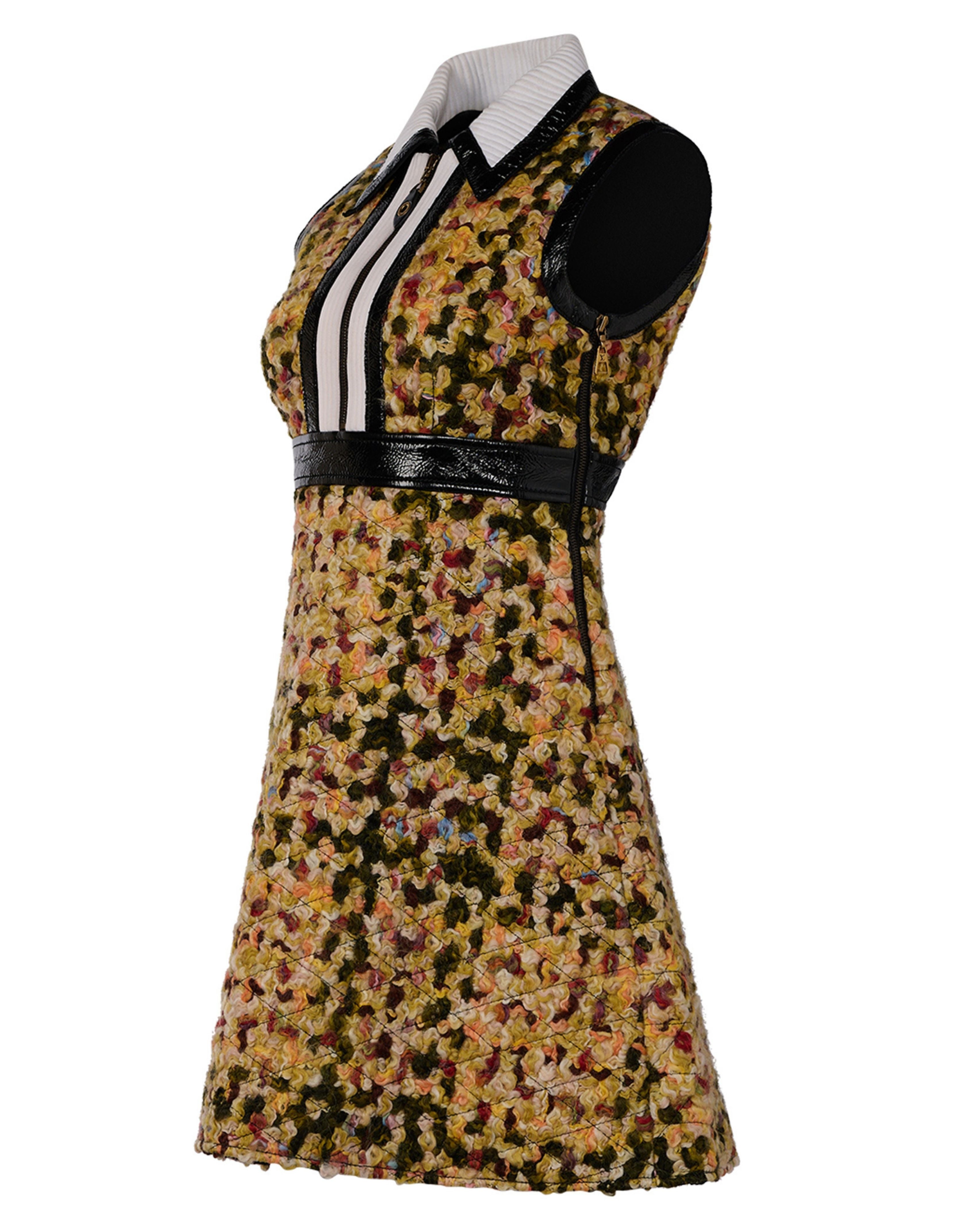 louis vuitton short dress Louis Vuitton Brown Printed Cotton Front Zipped Mini Dress S Louis Vuitton