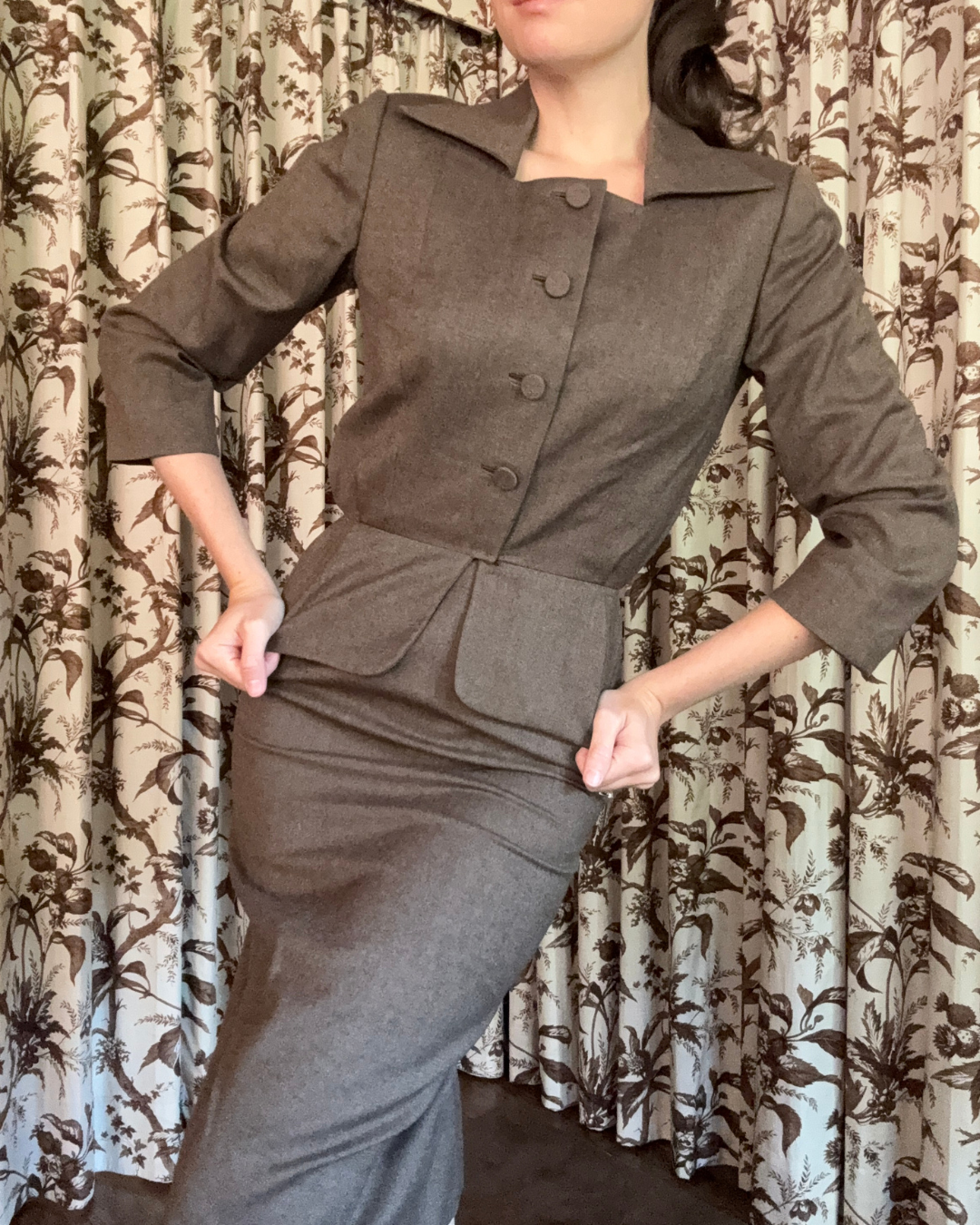 1950s Neiman Marcus Brown Suit Set
