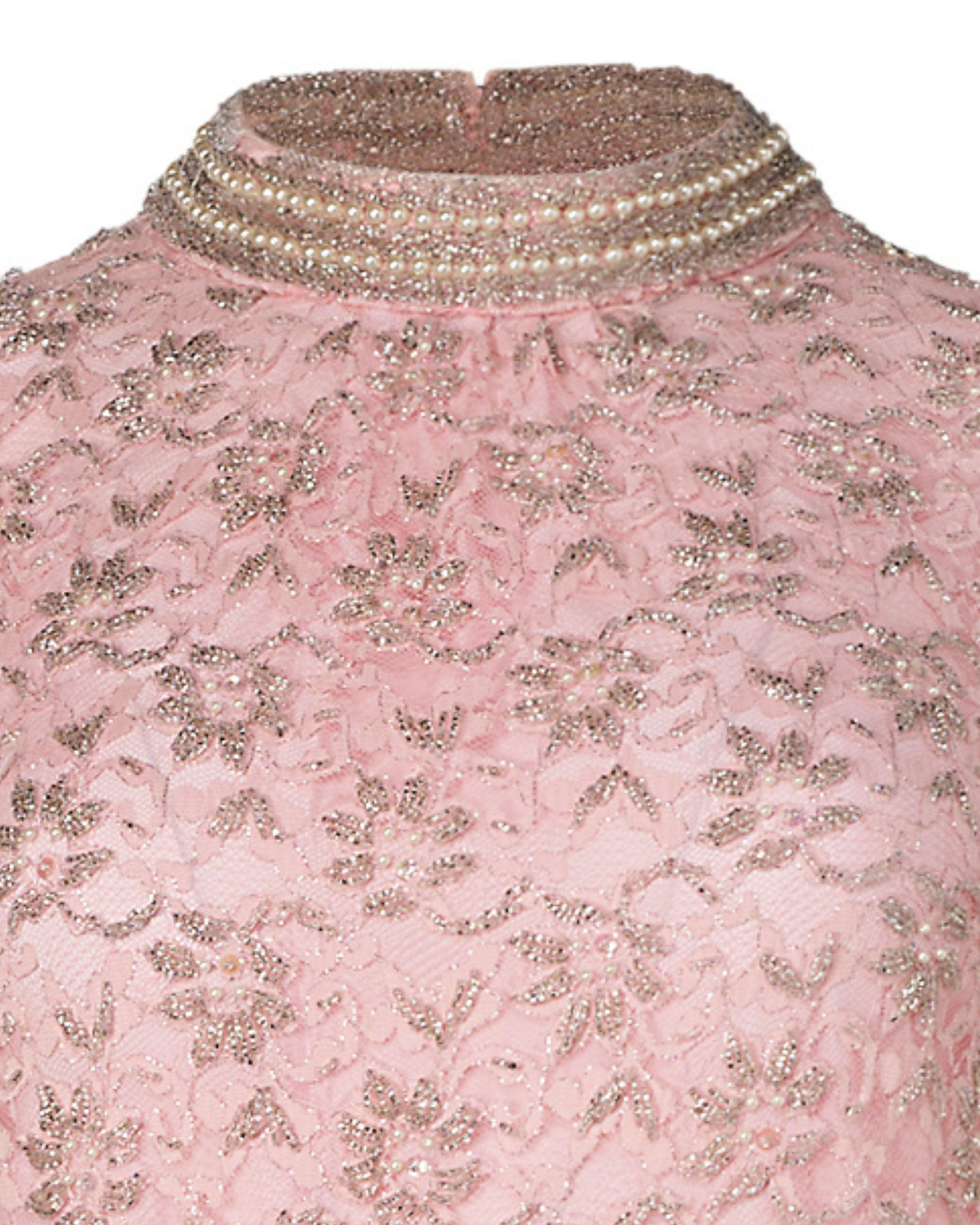 1960s Regalia Imports Pink Beaded Dress