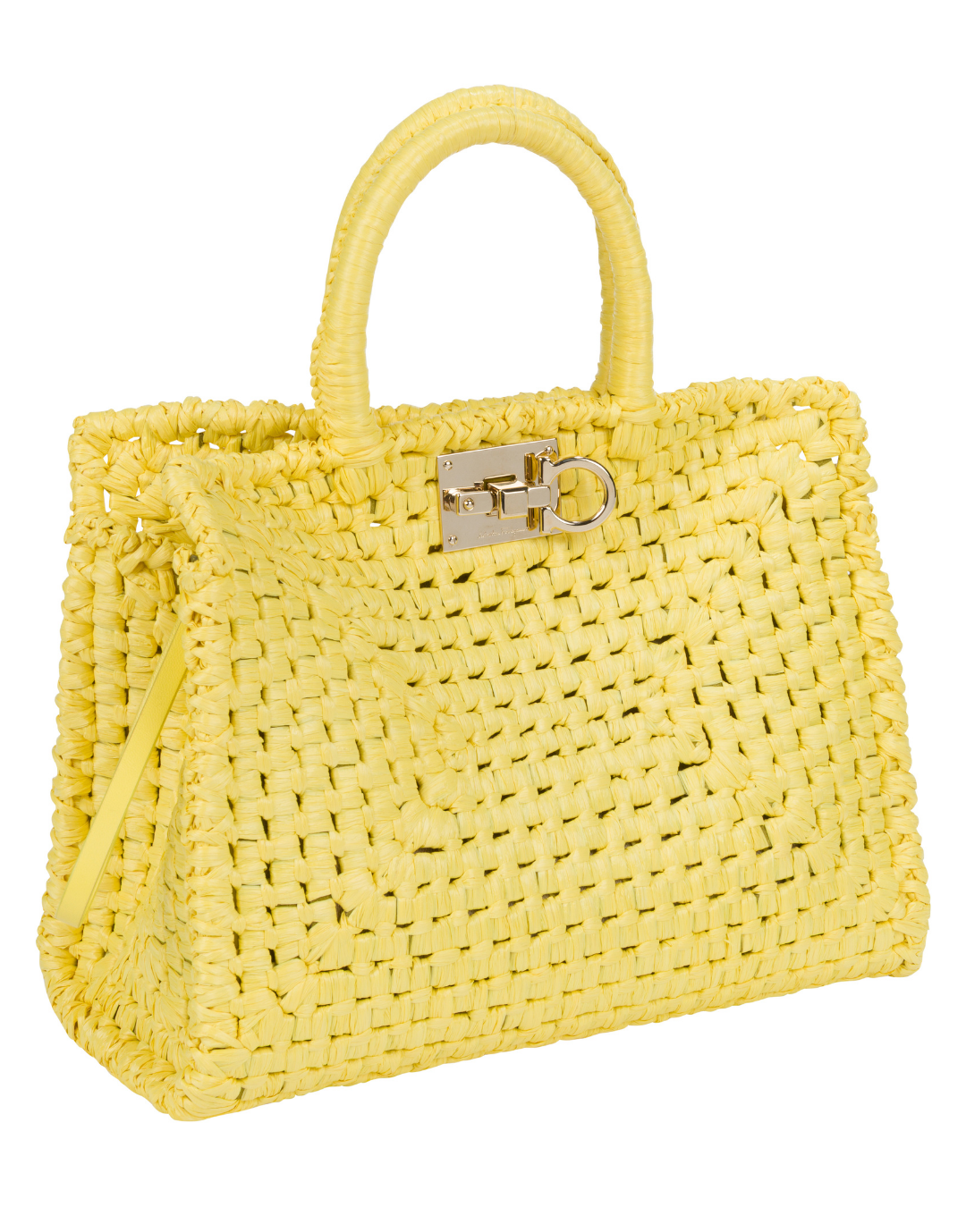 2022 Ferragamo Yellow Studio Box Bag