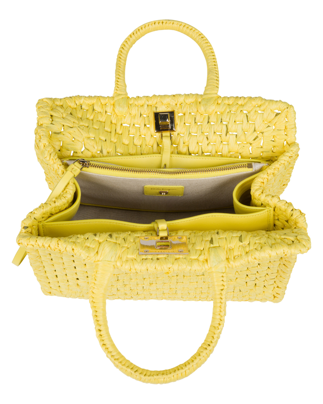 2022 Ferragamo Yellow Studio Box Bag