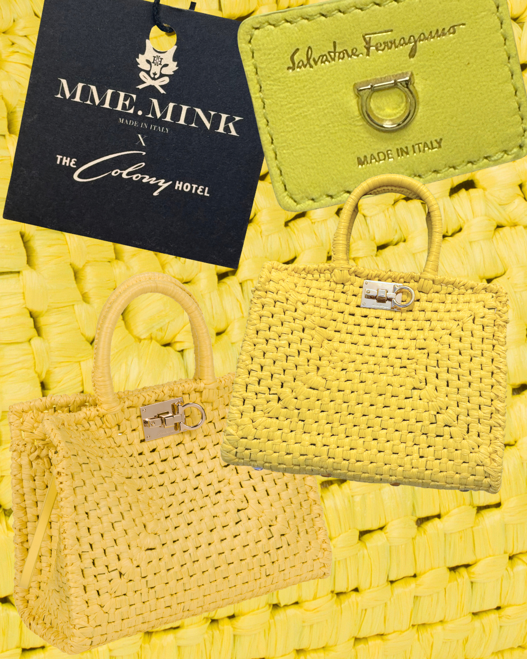 2022 Ferragamo Yellow Studio Box Bag
