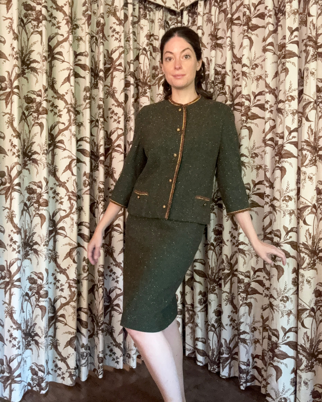 1950s/1960s Butte Knit Wool Green Suit Set