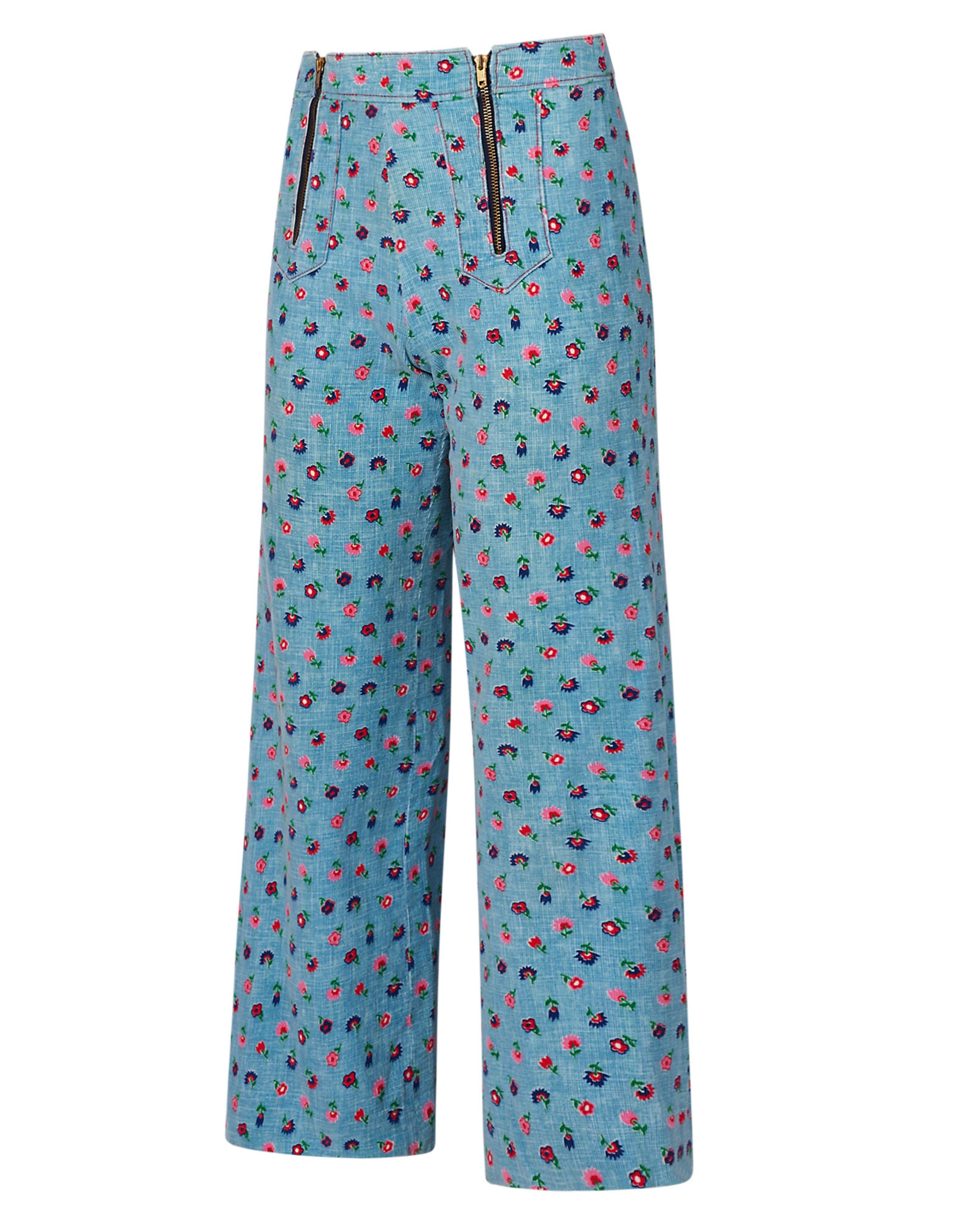 Late 20th-Century Floral Corduroy Pants