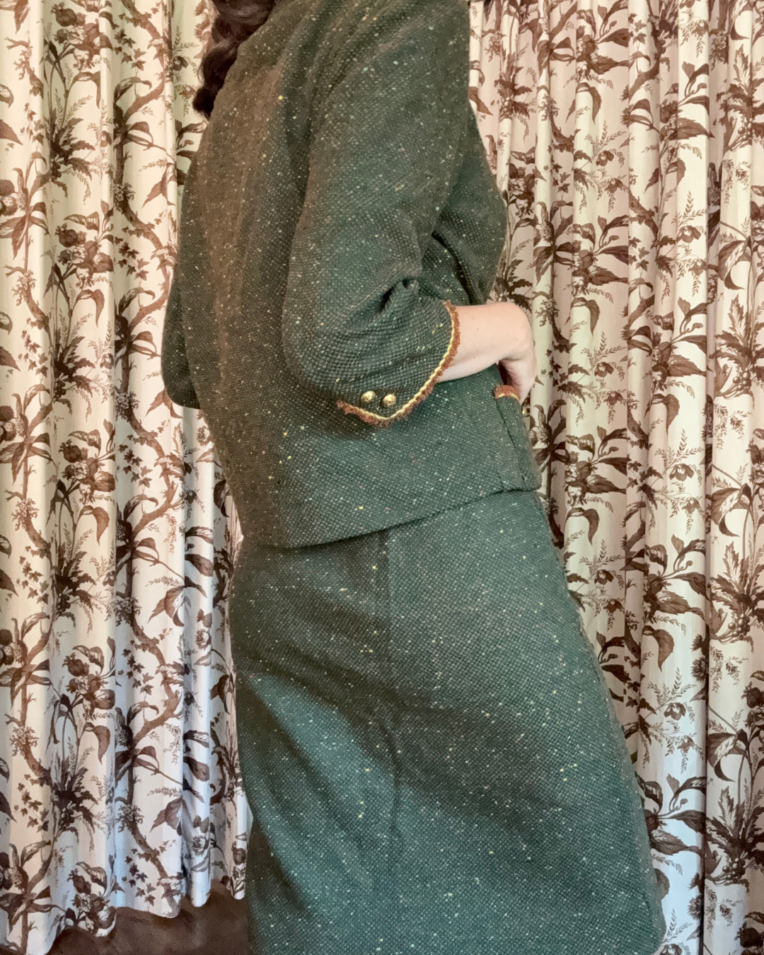 1950s/1960s Butte Knit Wool Green Suit Set