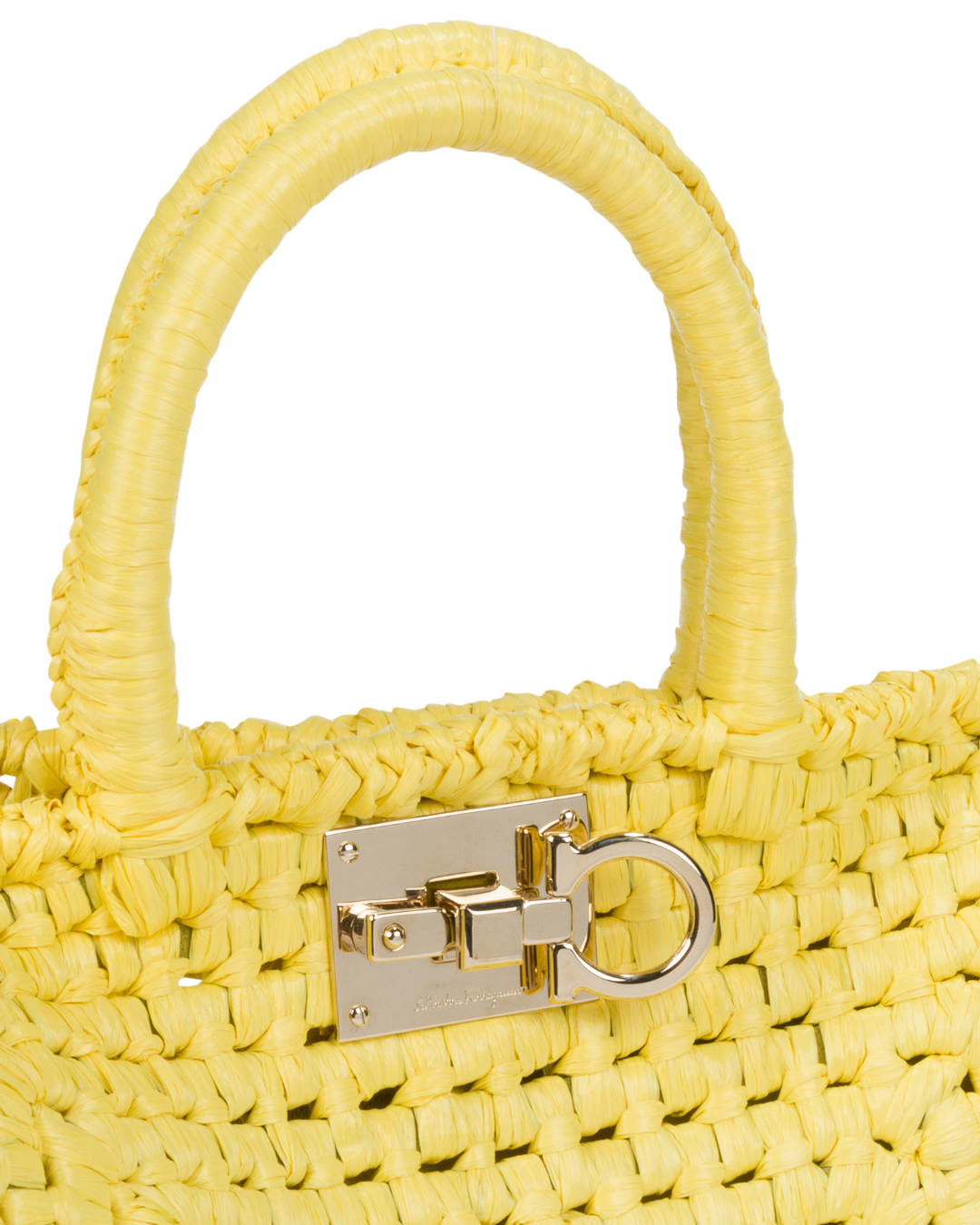 2022 Ferragamo Yellow Studio Box Bag
