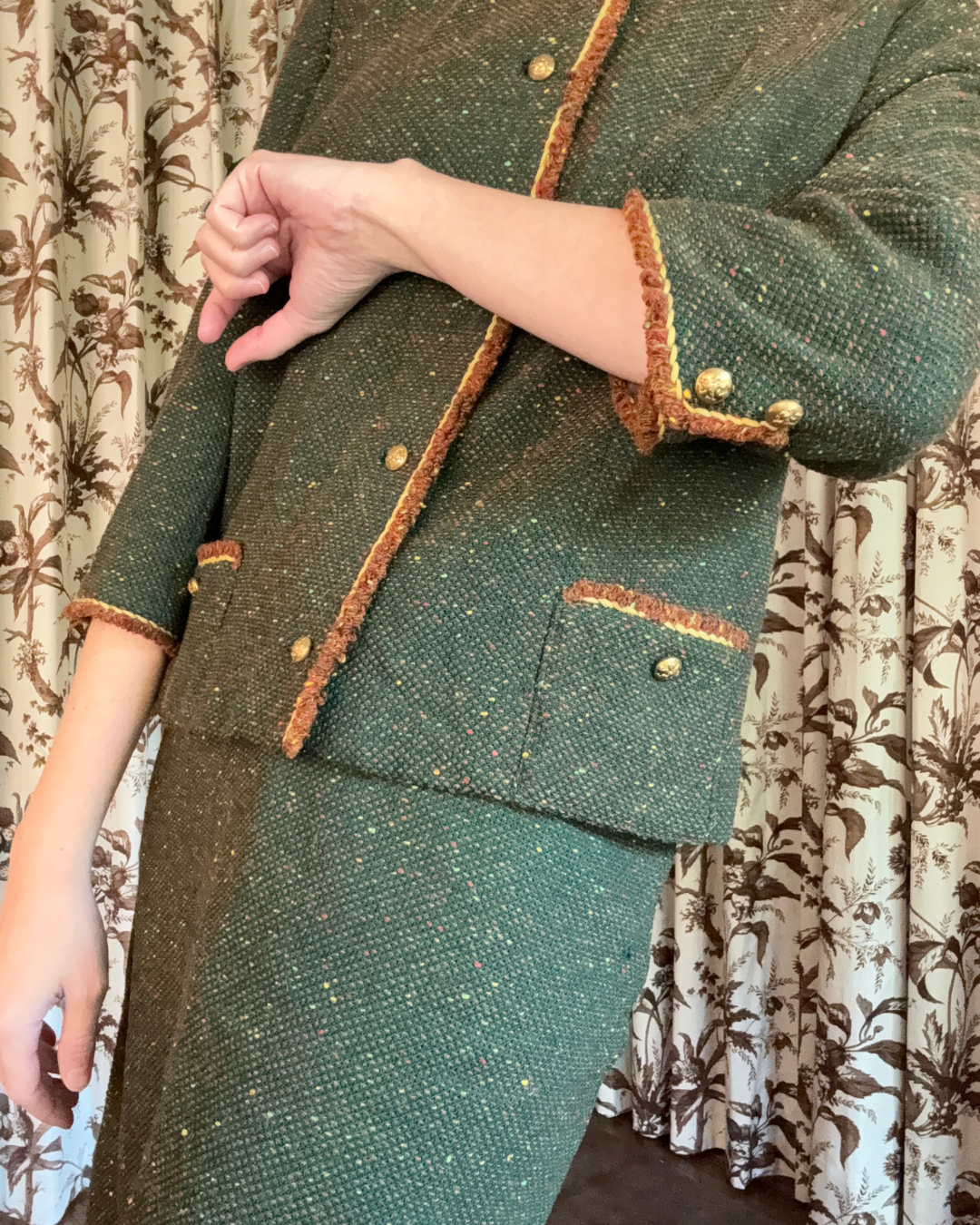 1950s/1960s Butte Knit Wool Green Suit Set