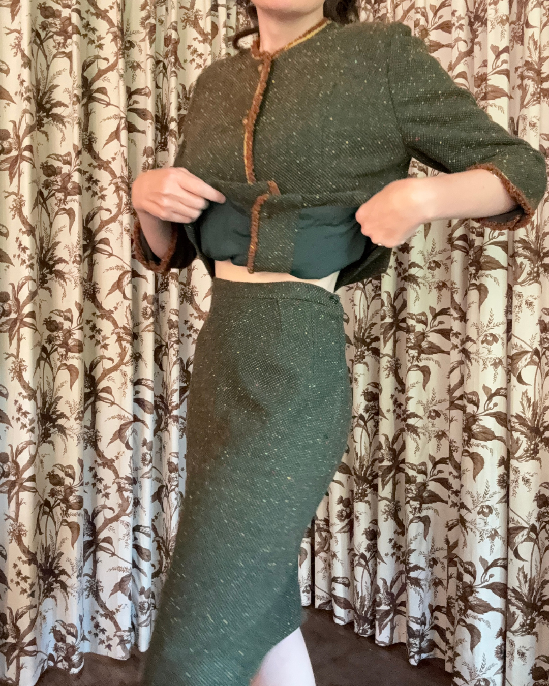 1950s/1960s Butte Knit Wool Green Suit Set