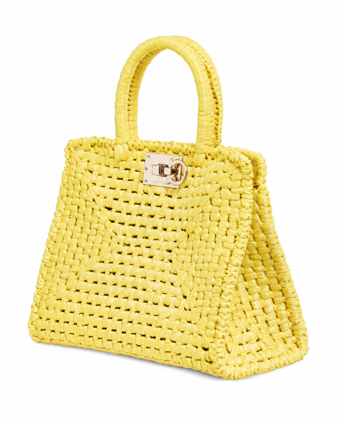 2022 Ferragamo Yellow Studio Box Bag