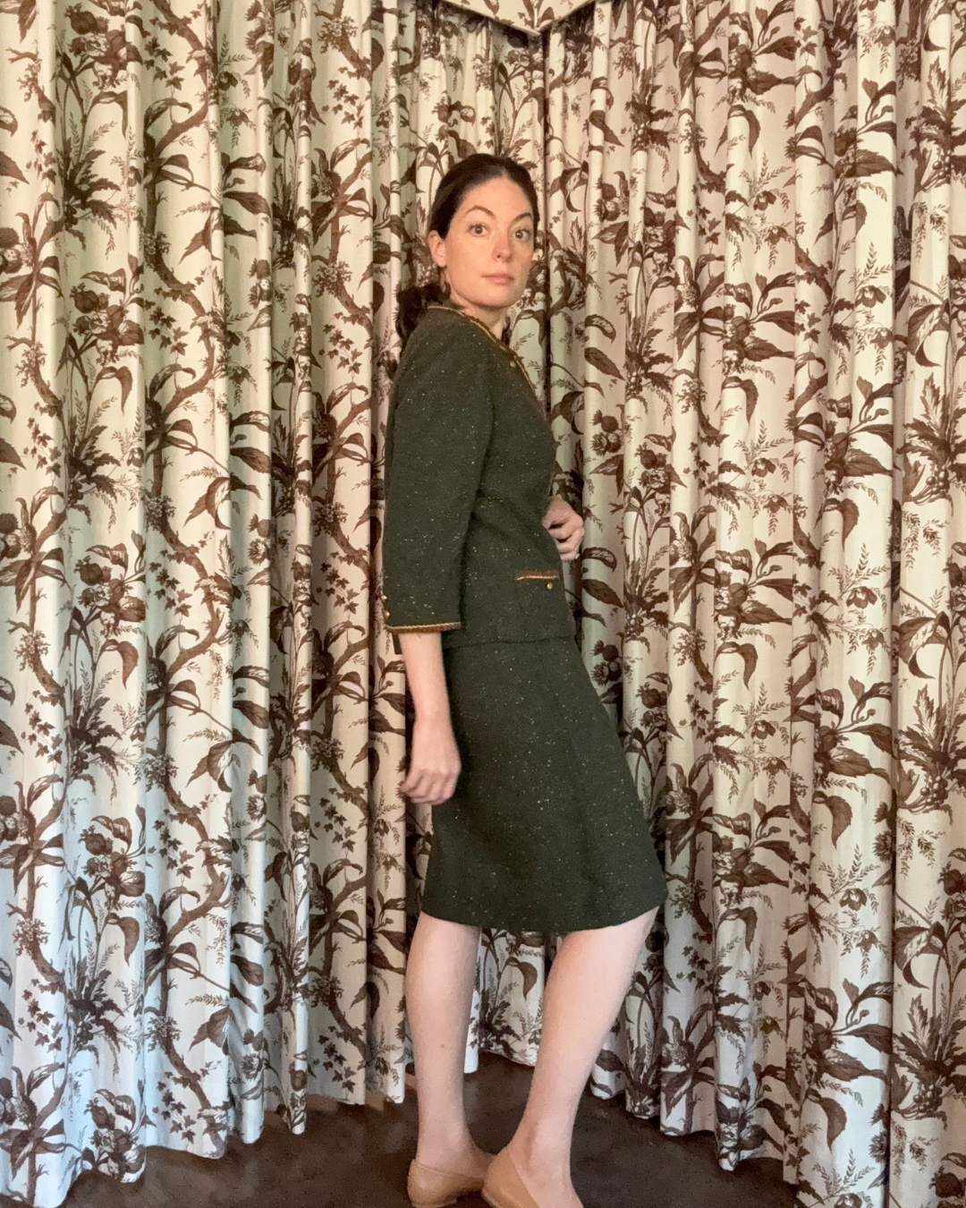 1950s/1960s Butte Knit Wool Green Suit Set