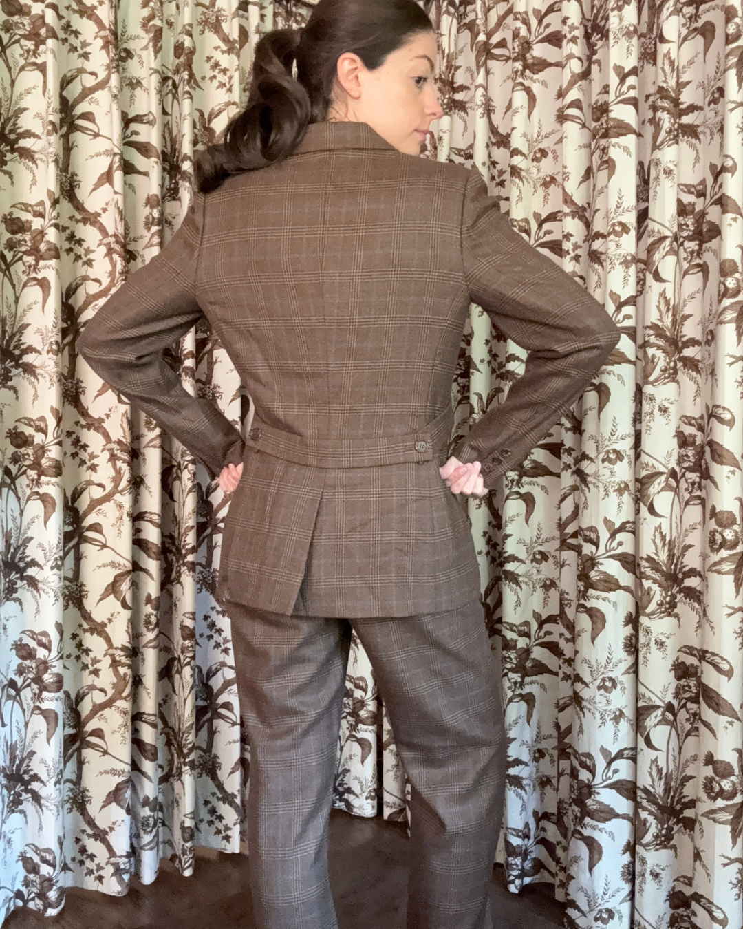 1970s/80s Bill Blass Brown Plaid Suit Set