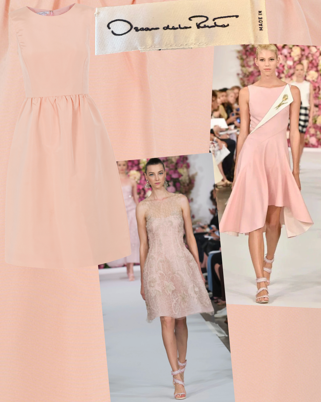 2010s Oscar de la Renta Light Pink Knee-Length Dress