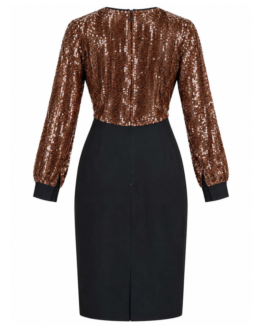1980s Geoffrey Beene Black and Brown Sequin Mini Dress