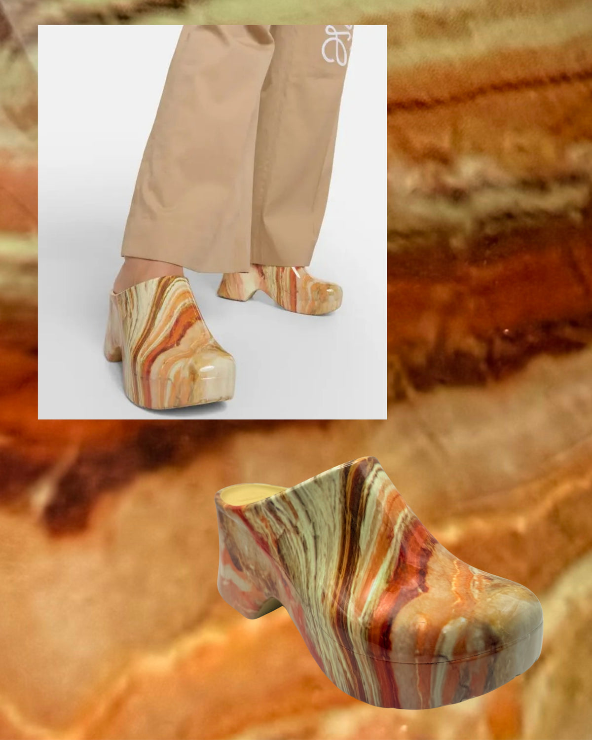 2023 Loewe Terra Foam Marbled Clogs