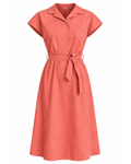 1970s Samuel Robert Salmon Suede Dress