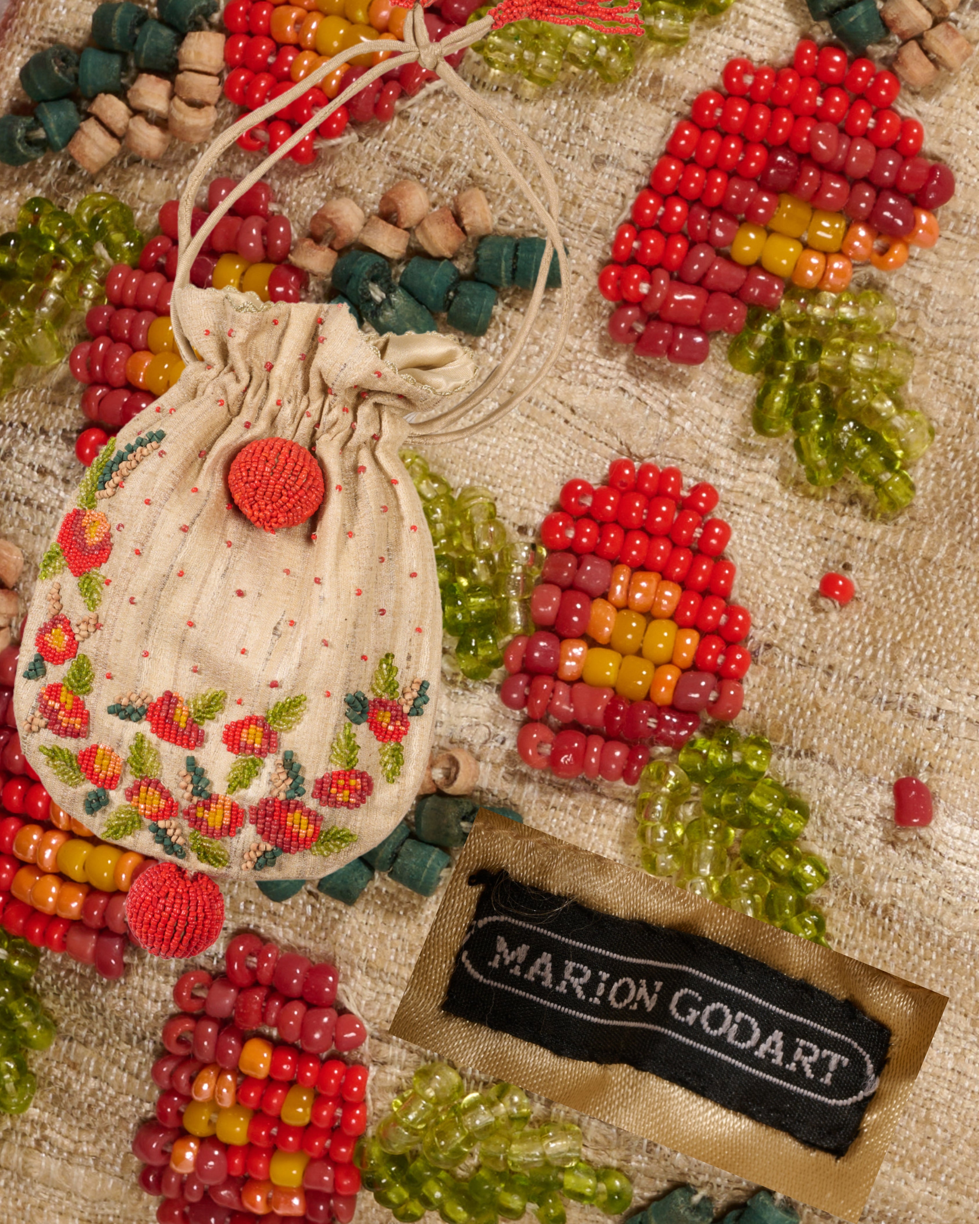 1980s Marion Godart Beaded Pouch