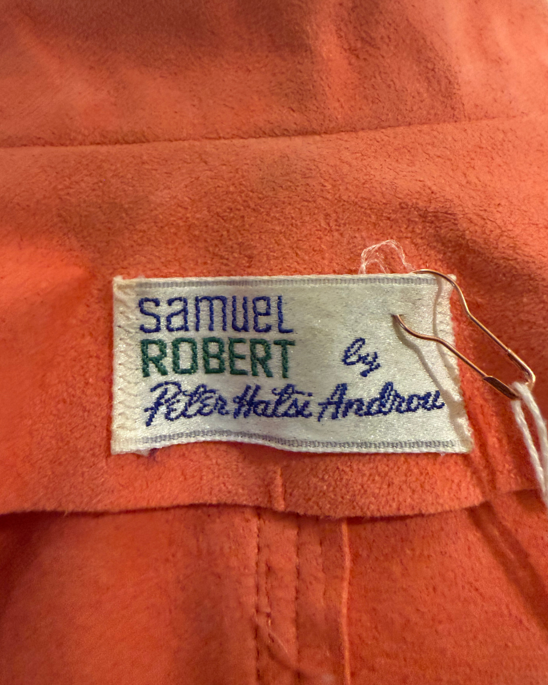 1970s Samuel Robert Salmon Suede Dress