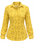 1970s Emilio Pucci Yellow Floral Button Down Top