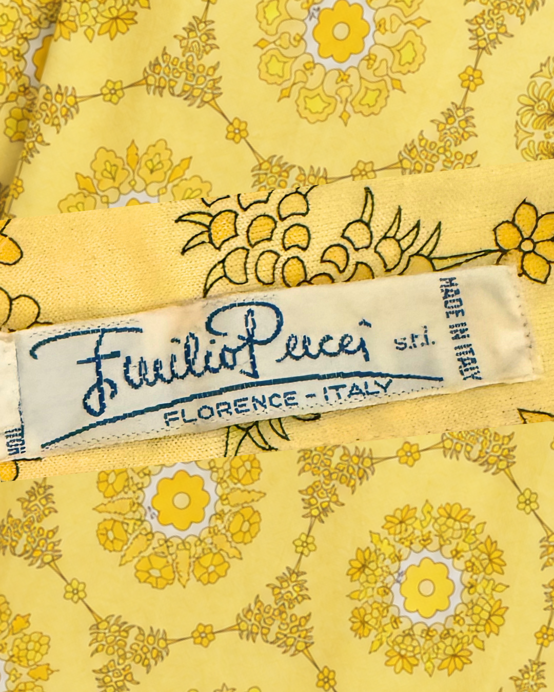 1970s Emilio Pucci Yellow Floral Button Down Top