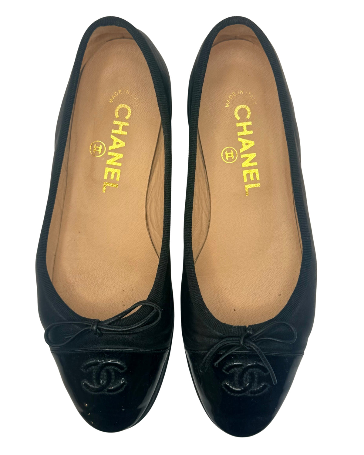 2010 Chanel Navy and Black Ballet Flats