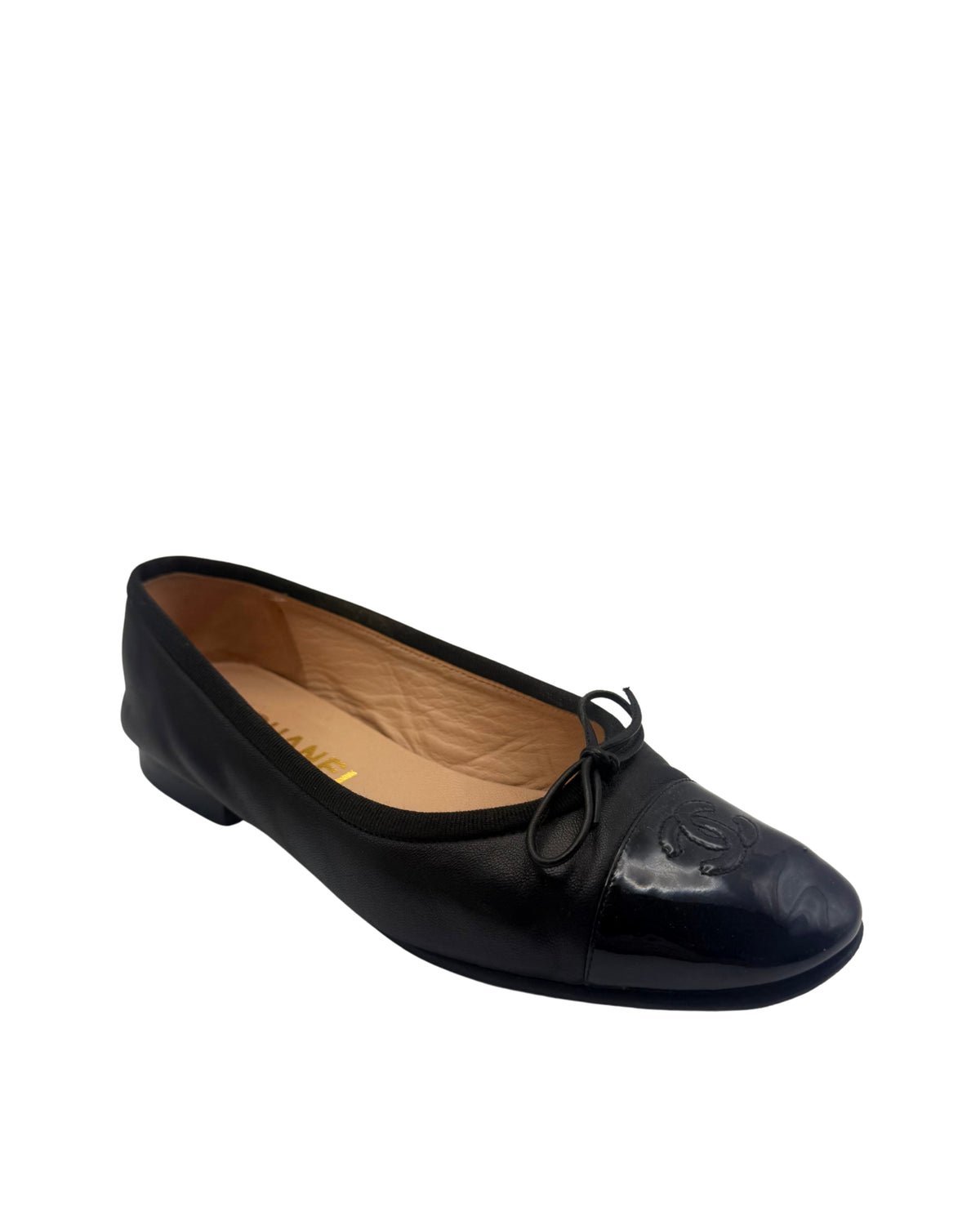 2010 Chanel Navy and Black Ballet Flats