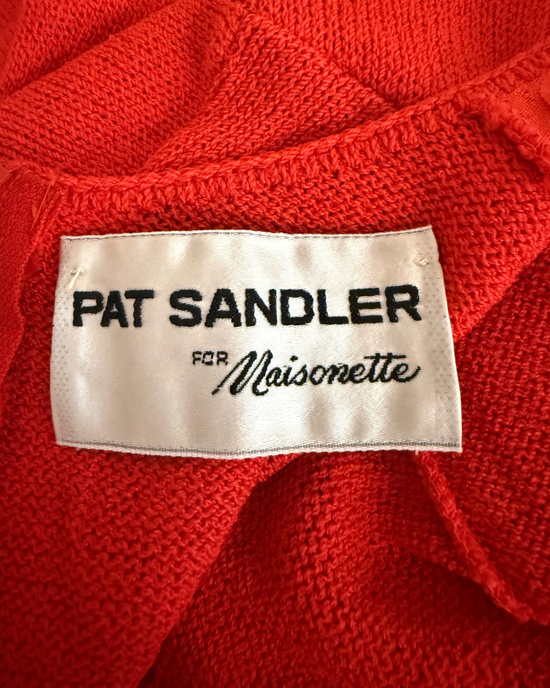 1970s Pat Sandler Red Knit Gown