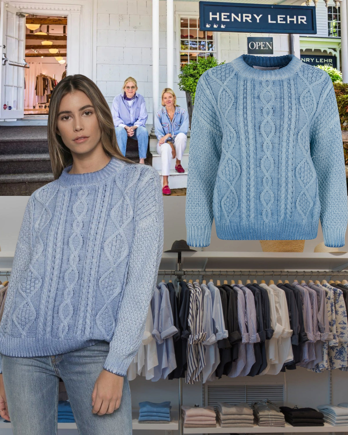 2020s Christina Lehr Cotton Cable knit Sweater