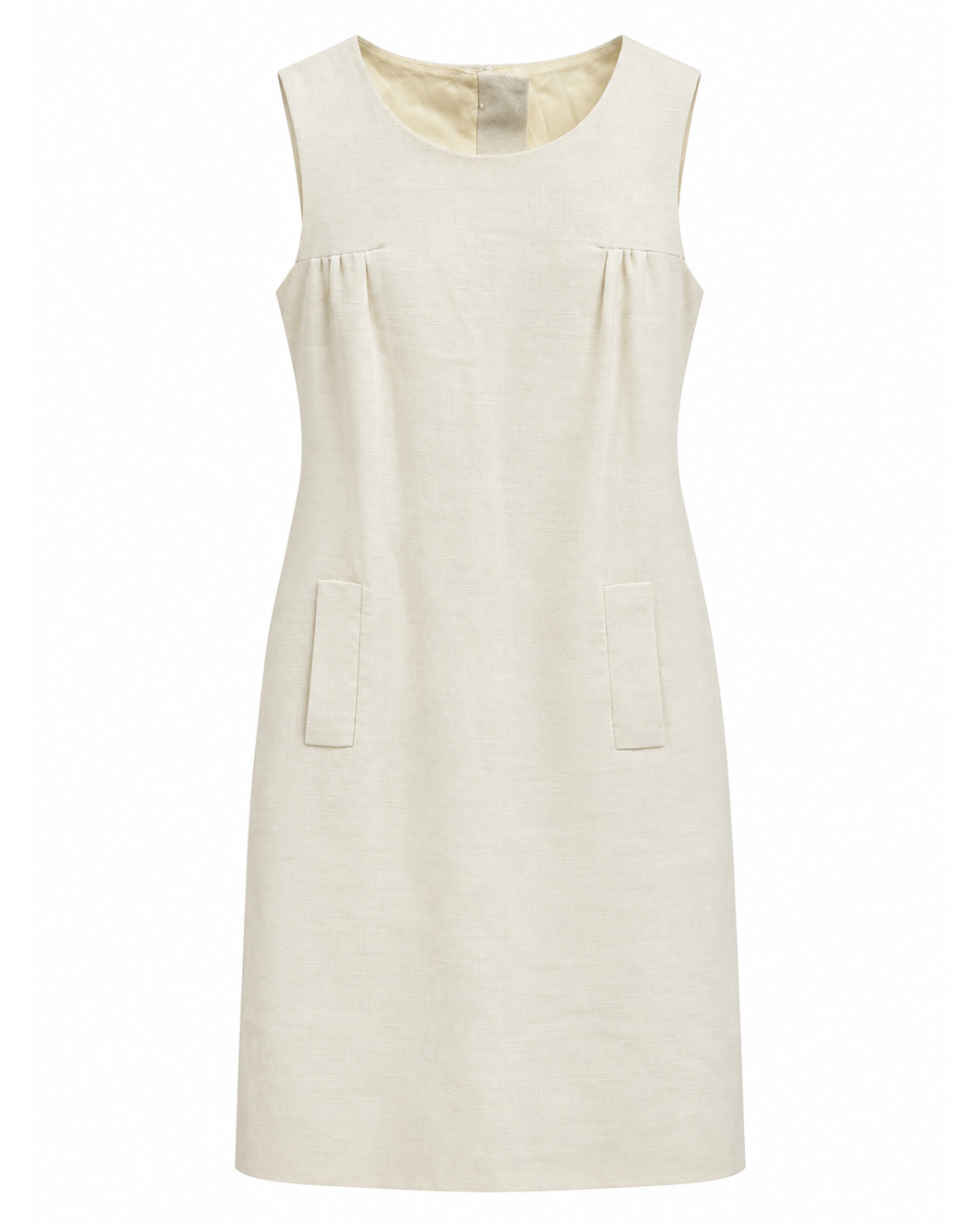 1960s Bergdorf Goodman Whiten Linen Dress and Jacket Set