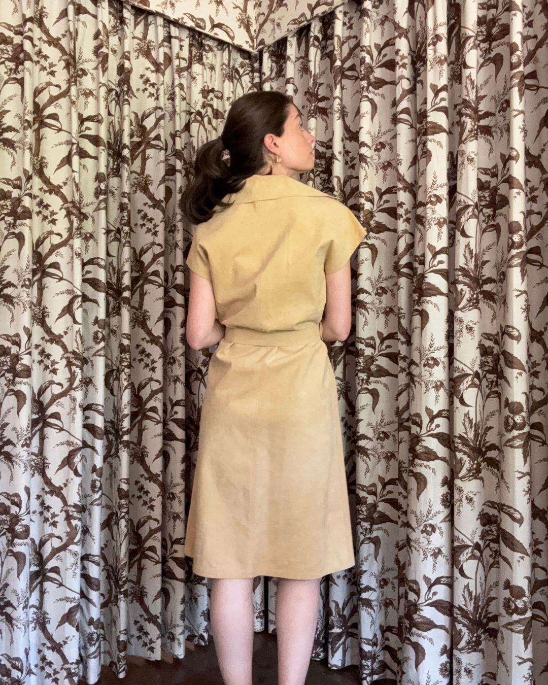 Howard Wolf Tan Suede Midi Dress